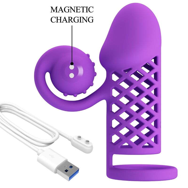 Romance - Gaine Pénis Vibrant avec anneau Violet