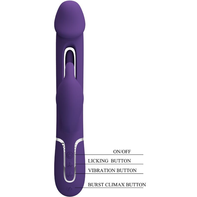 Vibromasseur Rabbit Double Stimulation 3 en 1 Violet - Pretty Love