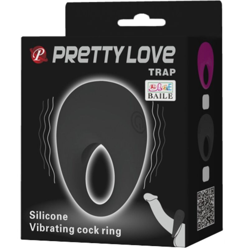 Anneau Pénien Vibrant Trap Noir - Pretty Love