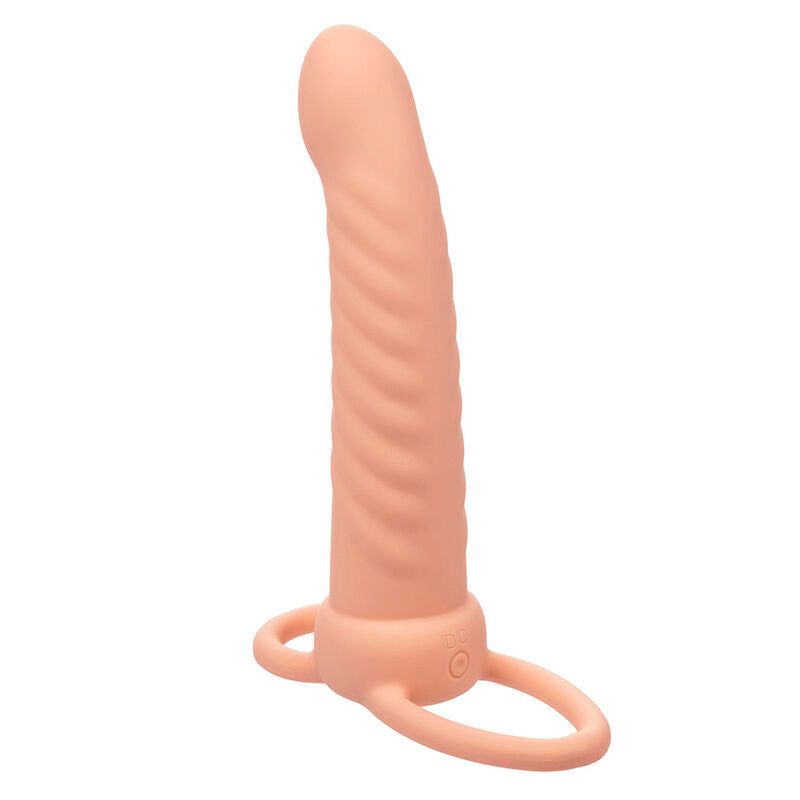 Pénétrateur Double Vibrant Maxx Nervuré Flesh - Calexotics