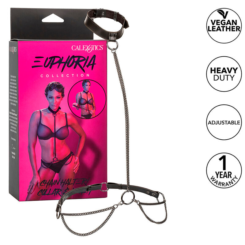 Collier Laisse Chaîne Euphoria Cuir Végétalien - CalExotics