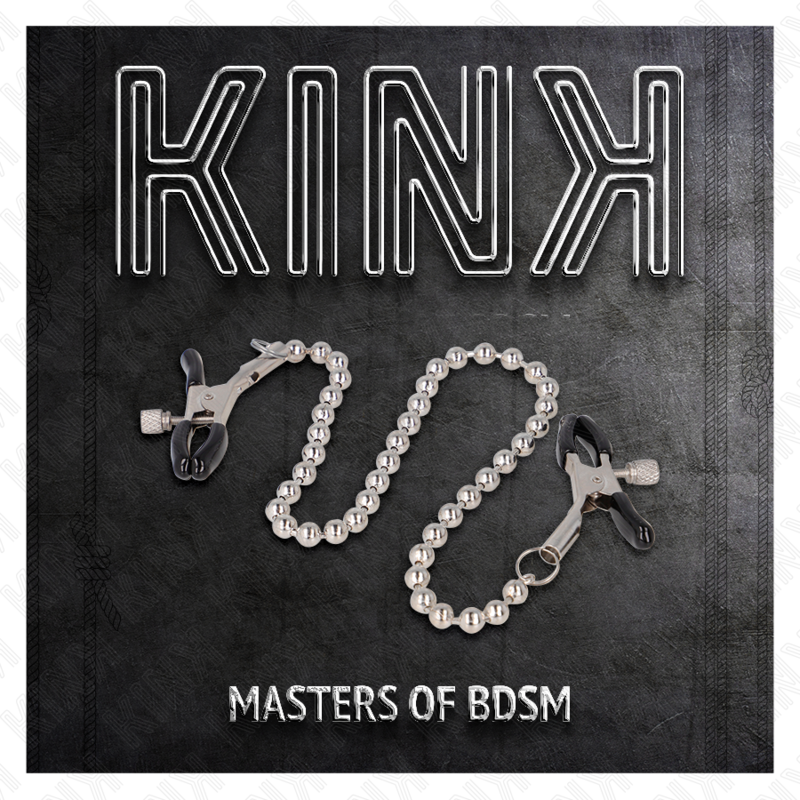 KINK – Pinces à tétons avec chaîne de billes – 30 cm