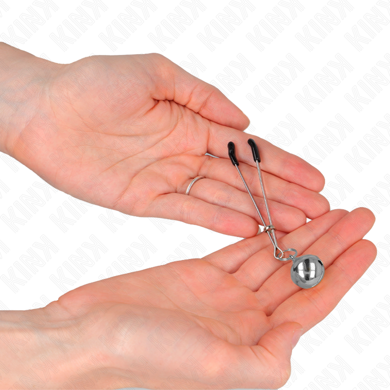 Pinces Tétons Clochette Argentées 7cm - Kink - KINK NIPPLE GRIP