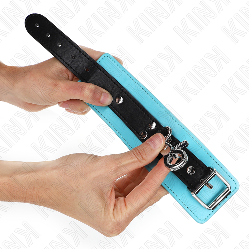 Menottes KINK Appui-Poignets Verrouillables Premium Noir/Bleu - KINK - KINK WRIST RESTRAINT