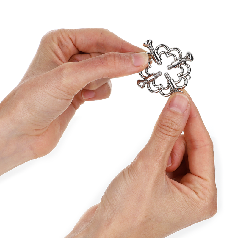 KINK – Pince à tétons réglables en métal avec design fleur