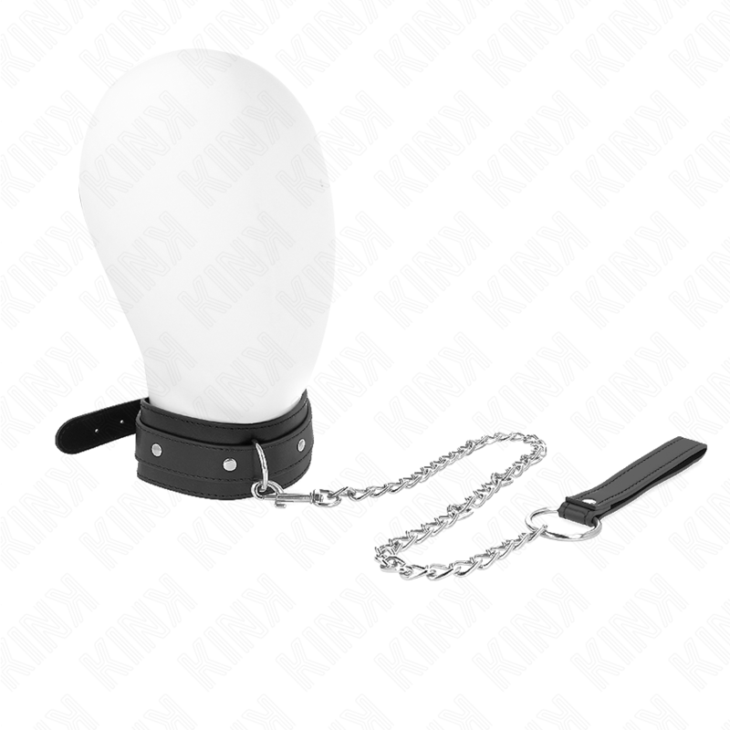 Collier avec Laisse BDSM Réglable 65cm Cuir - Kink - KINK COLLAR & GAG