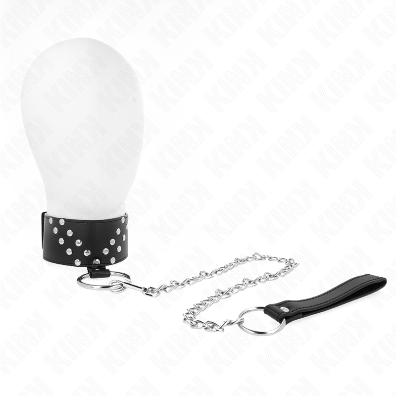 Collier BDSM avec Laisse 65cm Réglable 36-43cm - KINK - KINK COLLAR & GAG