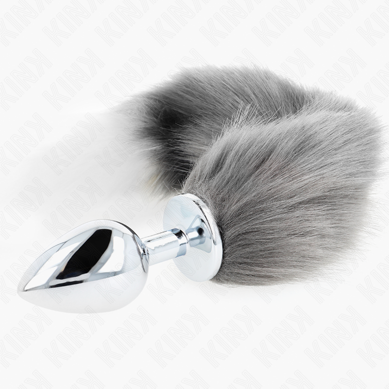 Plug Anal Queue de Renard Gris Synthétique 40 cm - Taille L