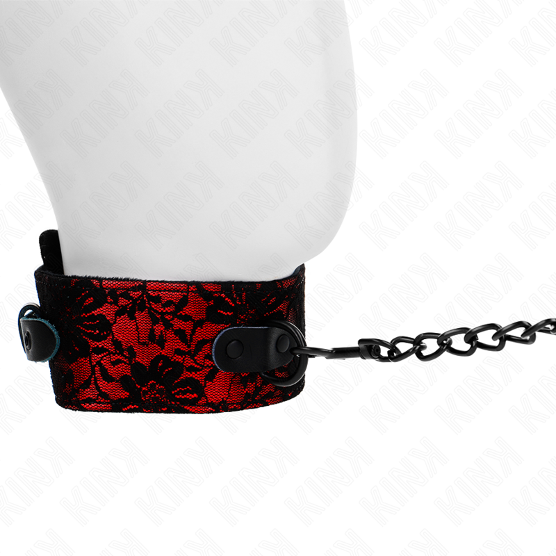 Collier BDSM Dentelle avec Laisse en Cuir Véritable - KINK - KINK COLLAR & GAG