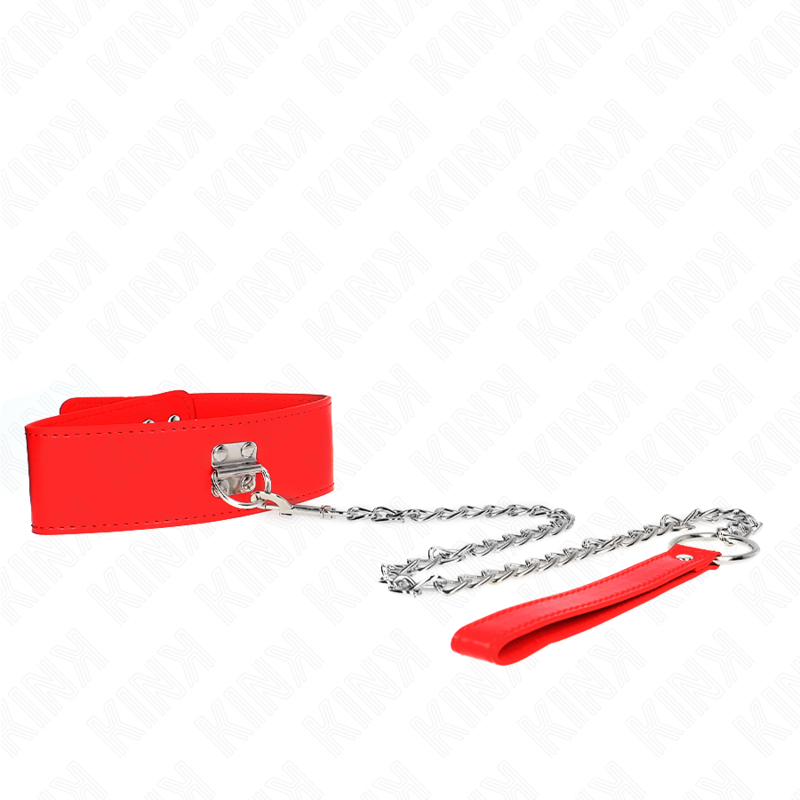 Kit Bondage Collier Laisse 65cm Bracelet Rouge - KINK - KINK COLLAR & GAG