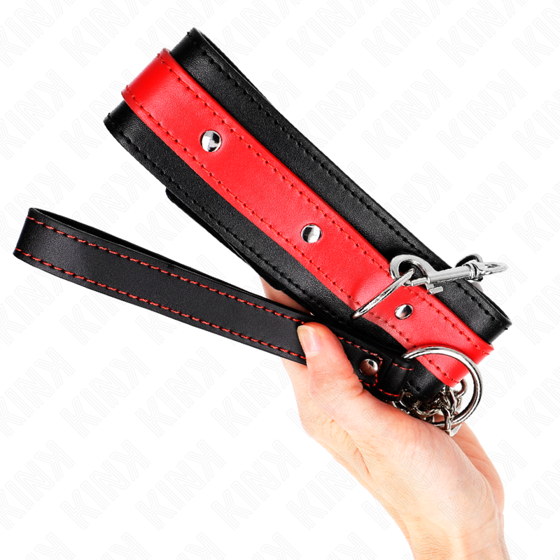 Collier BDSM avec Bracelet Rouge Ajustable 65 CM - KINK - KINK COLLAR & GAG