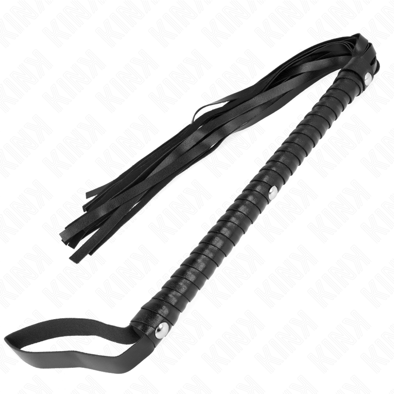 KINK - Mini Fouet BDSM Noir avec Manche Long - 60 cm
