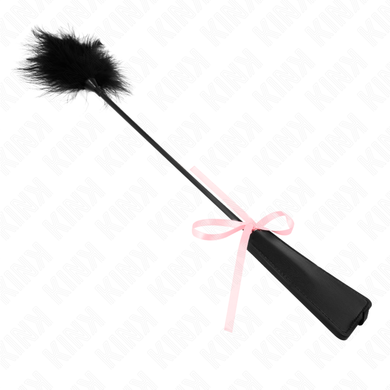 Plumeau Érotique Plumes Chatouillantes Nœud Rose 49cm - KINK - KINK IMPACT & TOUCH