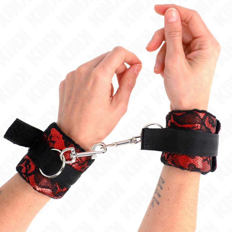 Menottes Poignets Scandal Rouge-Noir - Kink - KINK WRIST RESTRAINT