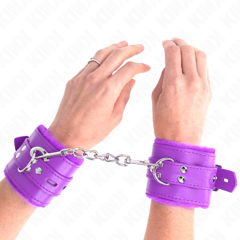Bracelets de Poignet Fourrure Violets Réglables - KINK - KINK WRIST RESTRAINT