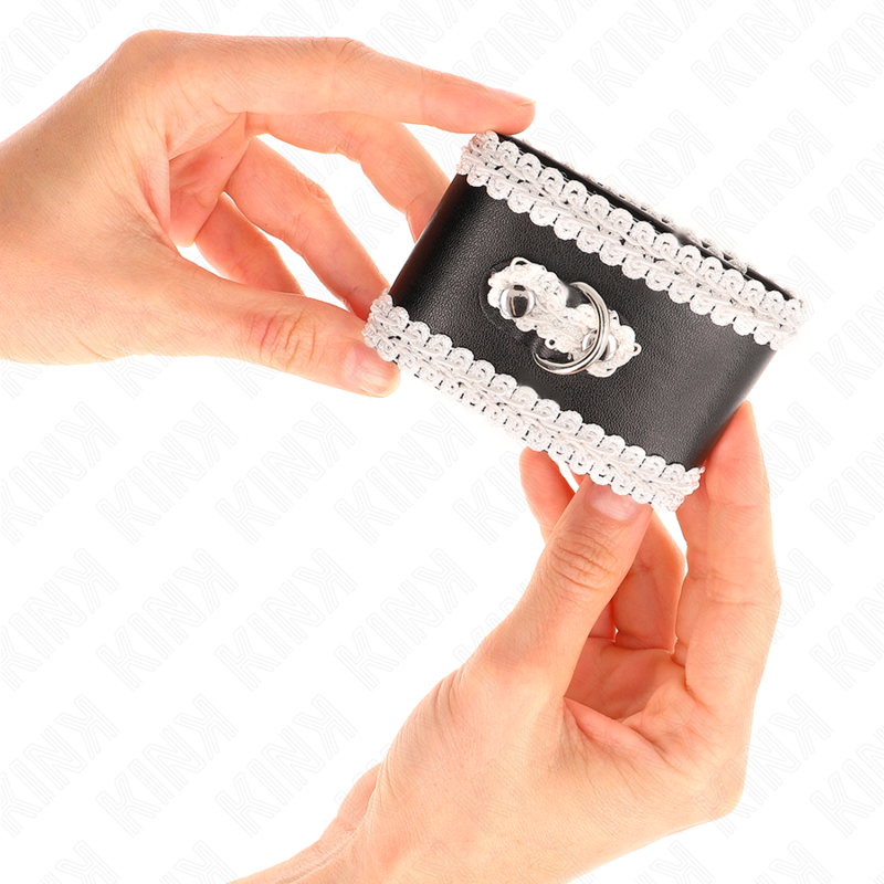 Appui-Poignets Kink Dentelle Noire Blanche Réglable - Kink - KINK WRIST RESTRAINT