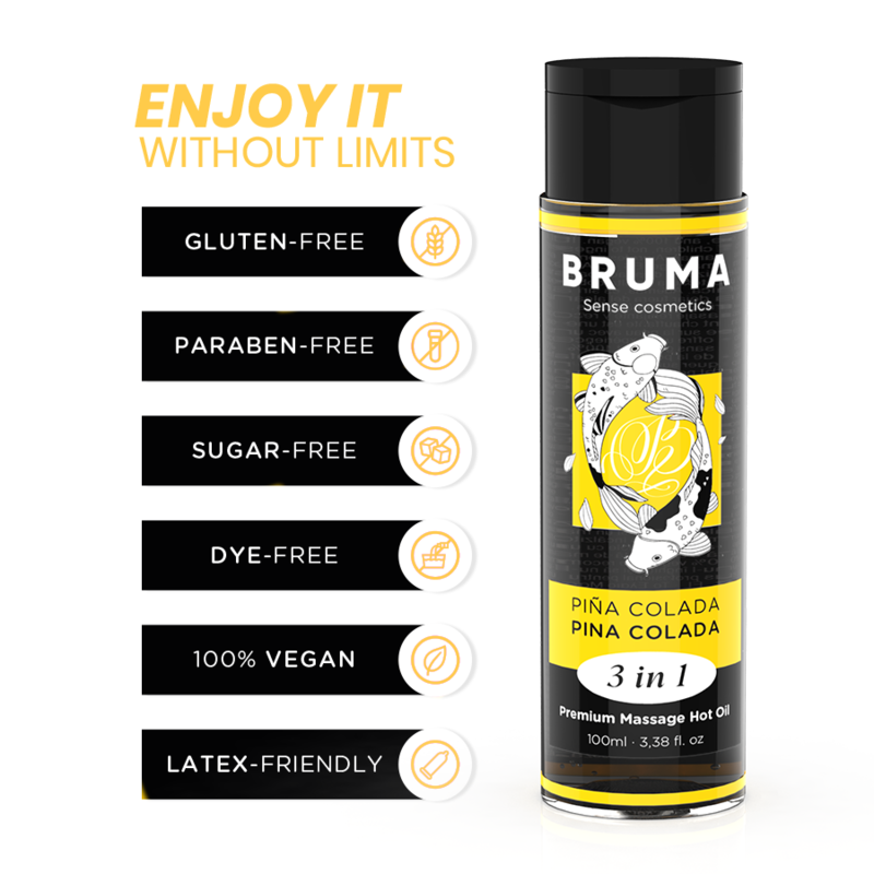 Huile de Massage Chauffante Pina Colada 3 en 1 - Bruma