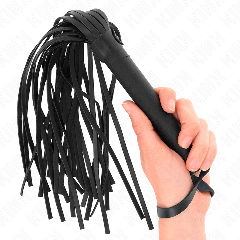 KINK - Fouet BDSM Noir en Néoprène - 48,5 cm