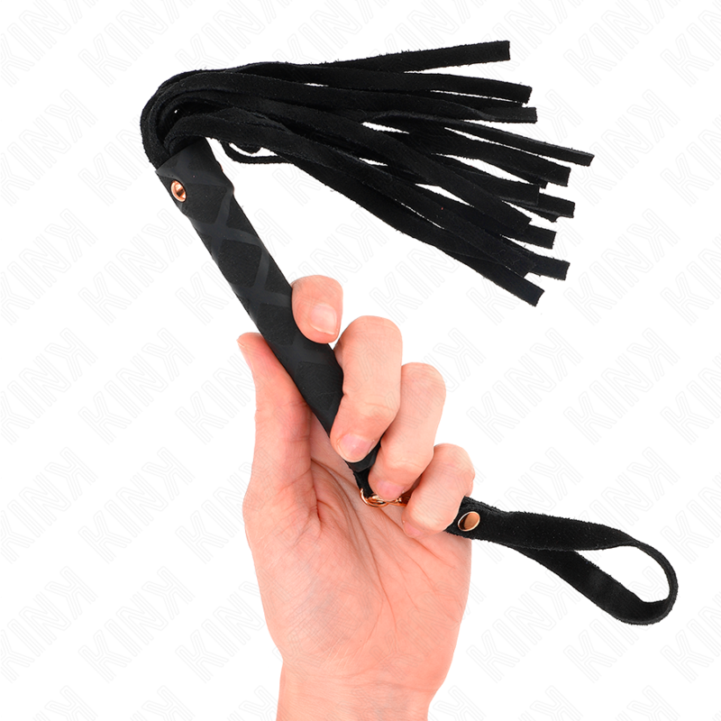 KINK - Mini Martinet BDSM avec Motif Diamant Noir - 30 cm