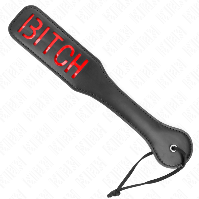 KINK - Tapette BDSM Noir avec Inscription "Bitch" - 32 cm