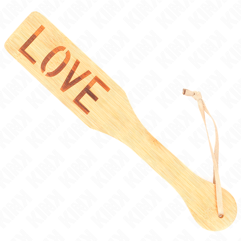 KINK - Paddle BDSM en Bambou avec Inscription "Love" - 32 cm
