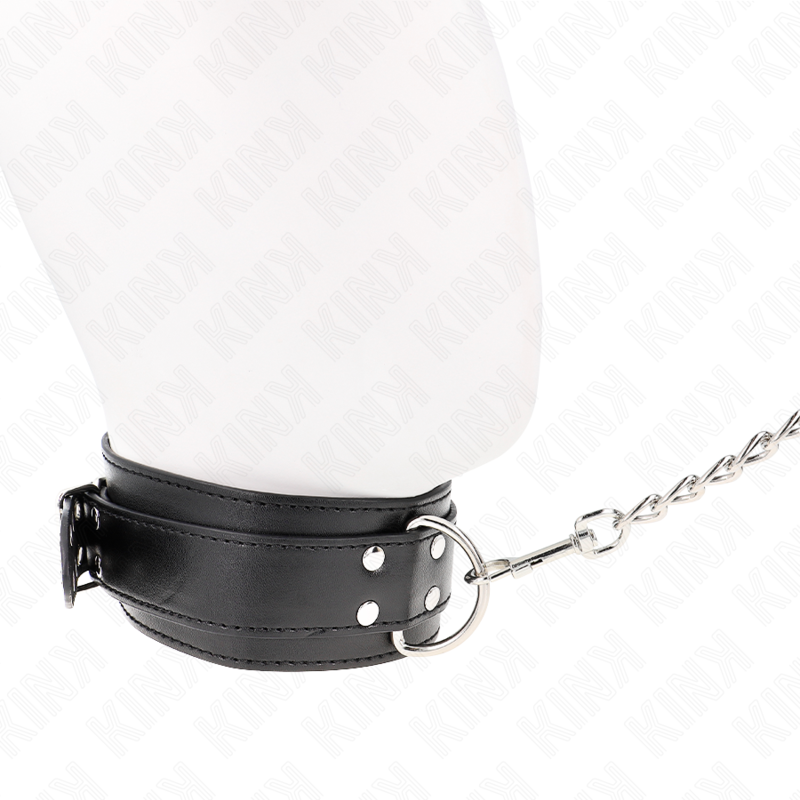Collier BDSM avec Bracelet 65 cm Boucles Argent - KINK - KINK COLLAR & GAG