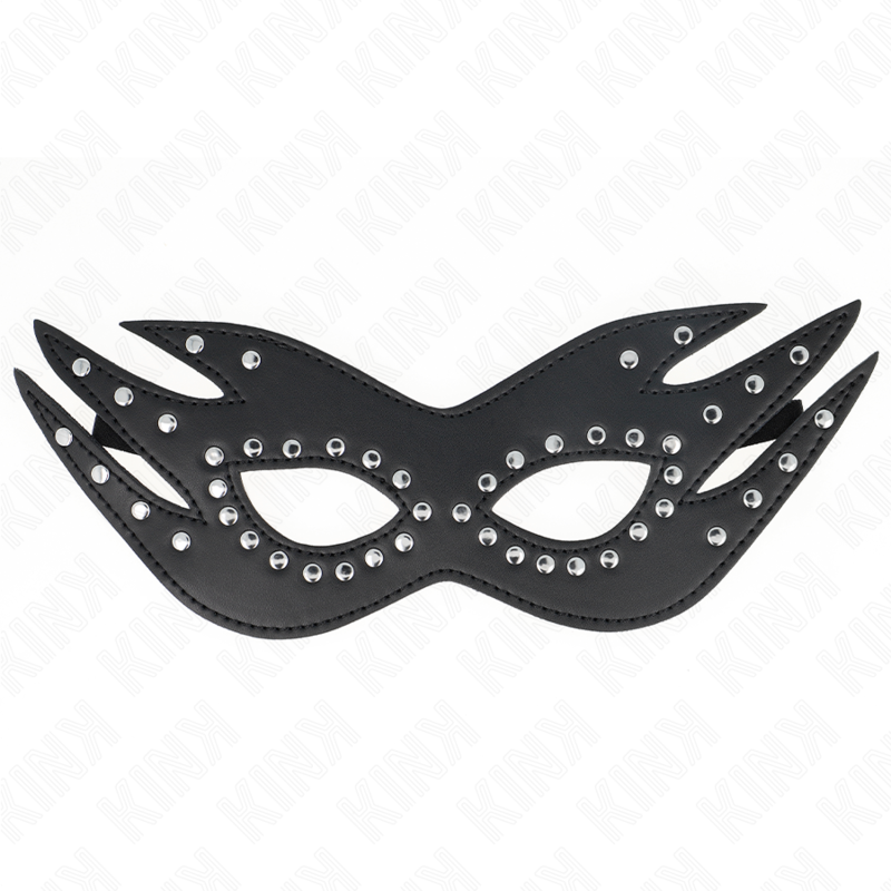 Masque en cuirette à rivets modèle 3 26x9,5cm - Kink - KINK MASKED ALLURE