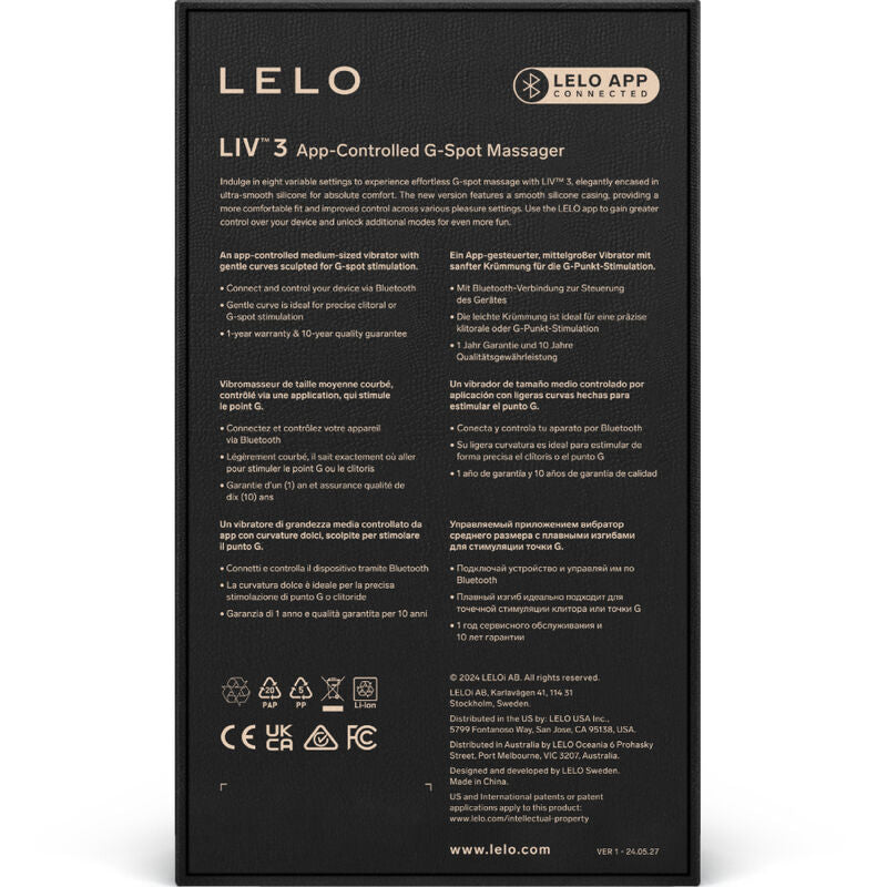 LELO - Vibro point G Contrôlé via Appli LIV 3 - Violet