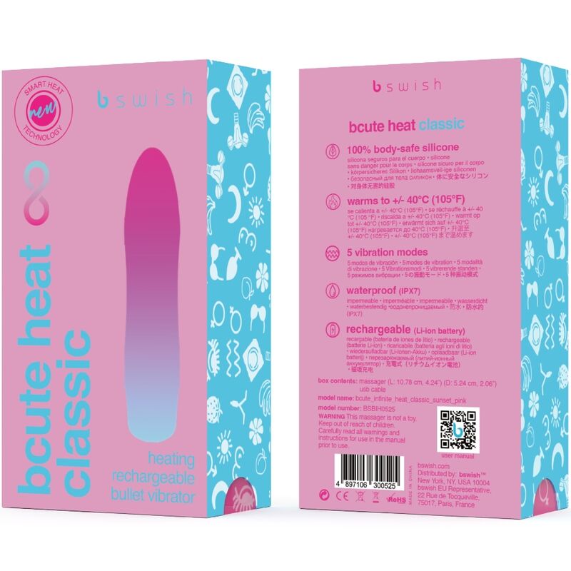 B Swish - Mini Vibromasseur Bcute Heat Classic - Rose