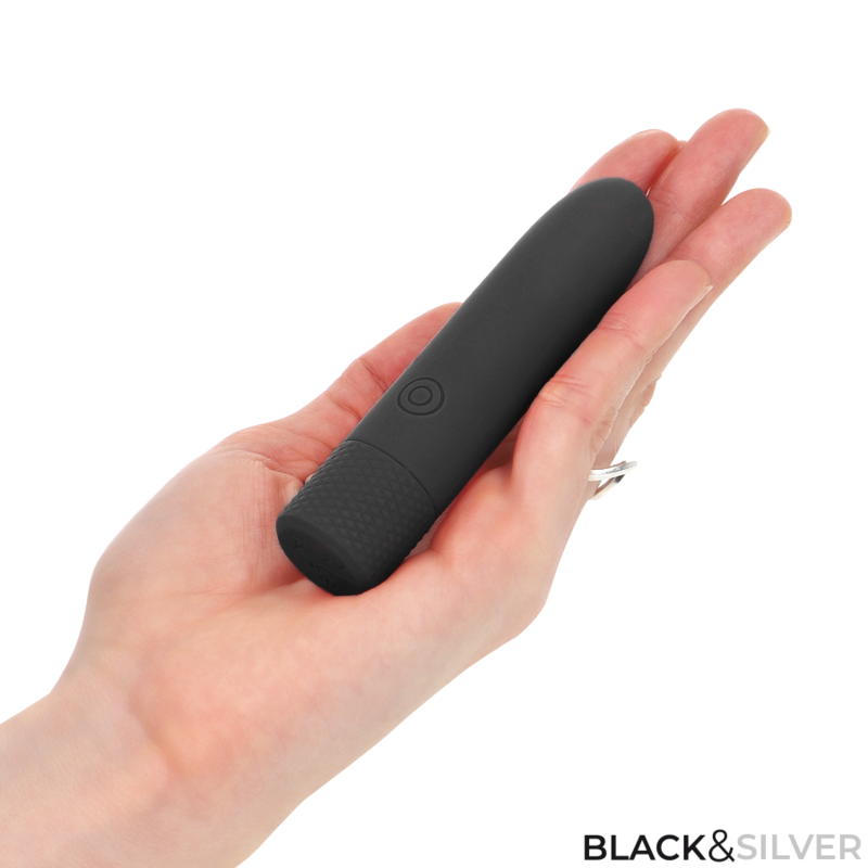 Bullet Vibrant Geri Rechargeable USB 8 Vibrations Noir - Black & Silver