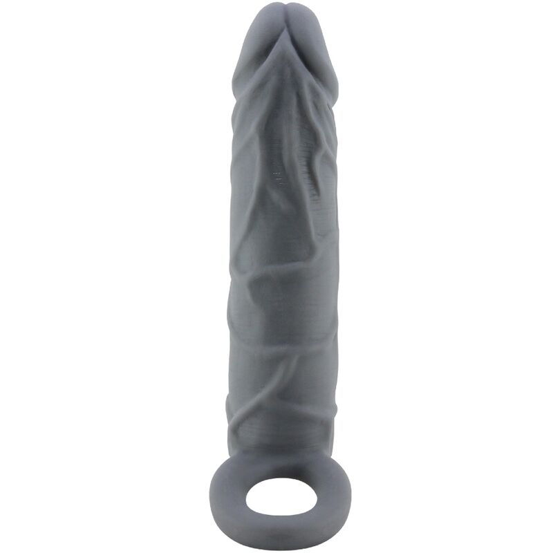 Manchon Pénis Spearhead avec Anneau Testicules Gris - Pretty Love