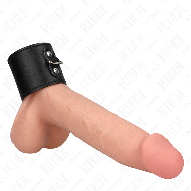 Anneau Pénien Cuir Fermeture Pression 18x5cm - KINK - KINK RING POWER