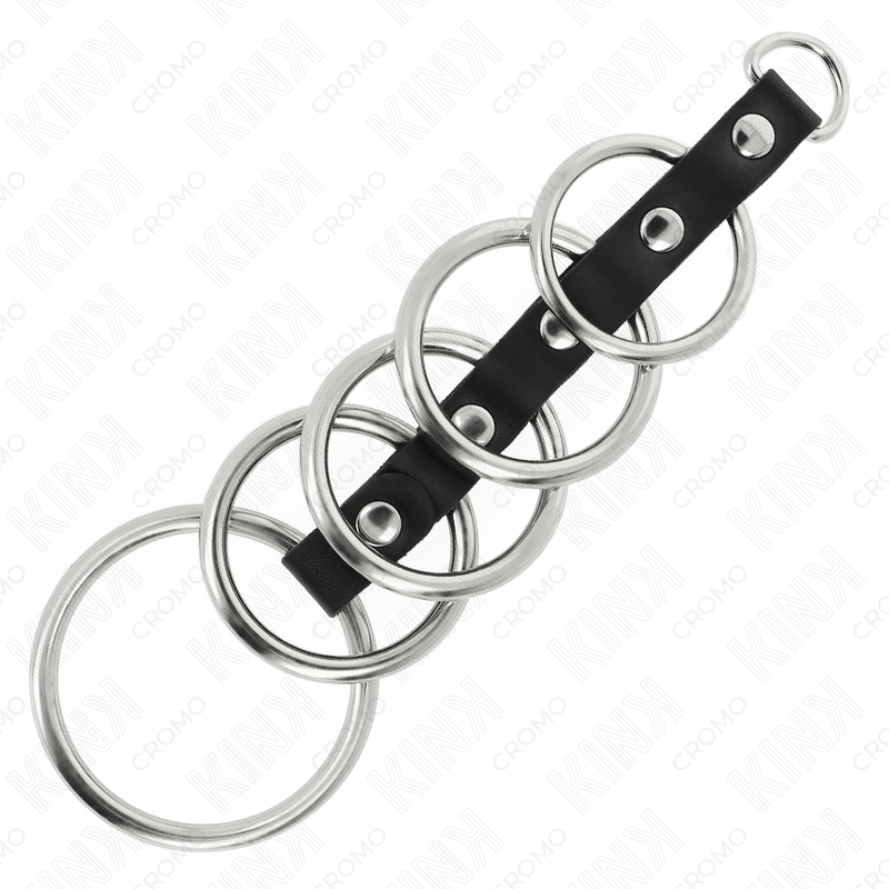Anneaux Péniens Connectés 5 Tailles Métal Cuir - KINK - KINK RING POWER