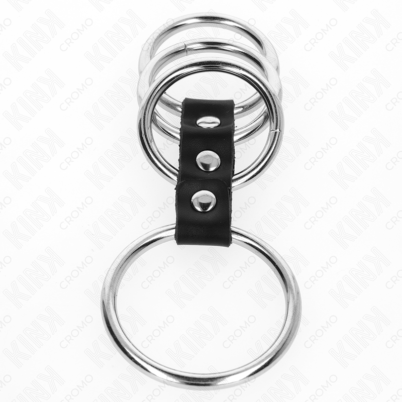 Anneaux Péniens Métal et Cuir Set de 4 KINK 3,7-5cm - KINK - KINK RING POWER