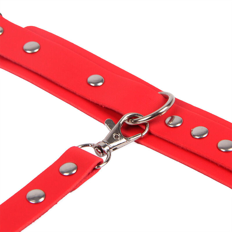 Menottes avec ceinture de bondage rouge taille unique - Subblime - SUBBLIME FETISH
