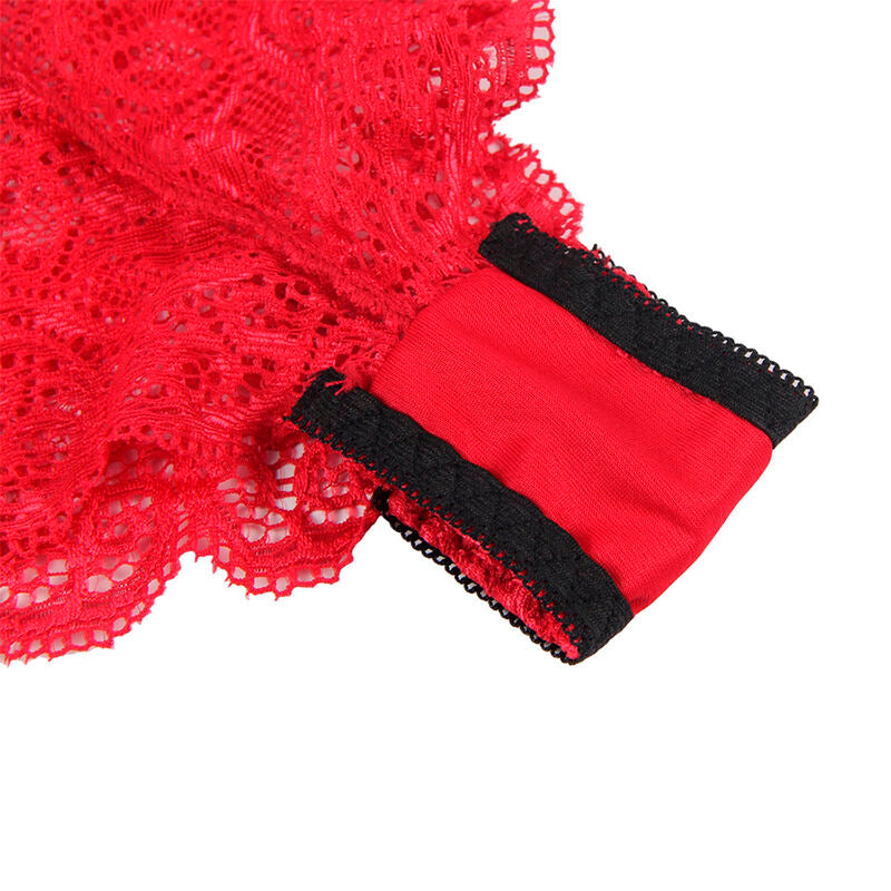 Chemisier de nuit soie et dentelle + culotte rouge S/M - Subblime - SUBBLIME SETS