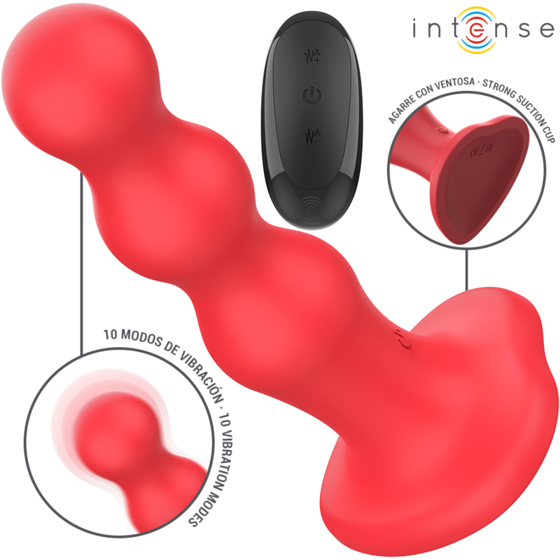 Vibrateur Cody Rouge avec Ventouse et Télécommande - Intense