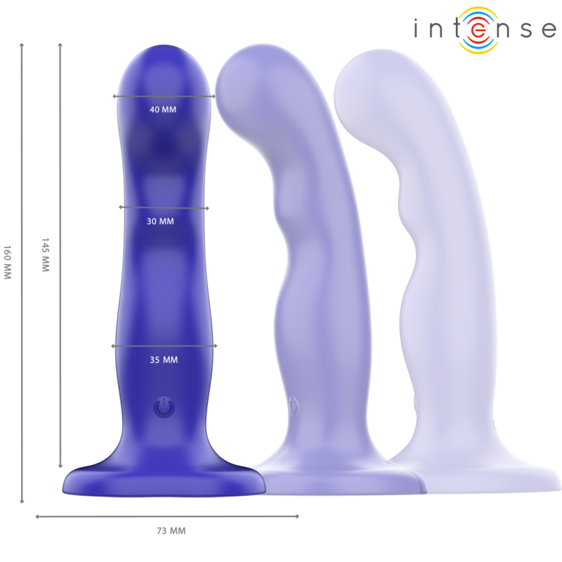 Vibromasseur Shorty Bleu avec Ventouse et Télécommande - Intense