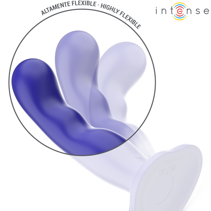 Vibromasseur Shorty Bleu avec Ventouse et Télécommande - Intense
