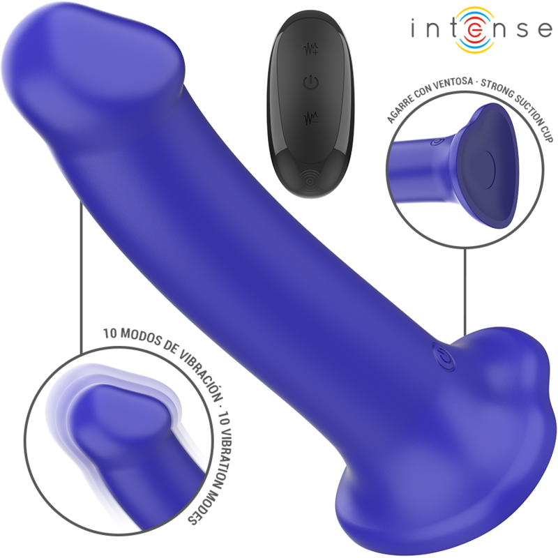 Vibromasseur Victoria Bleu Foncé avec Télécommande - Intense