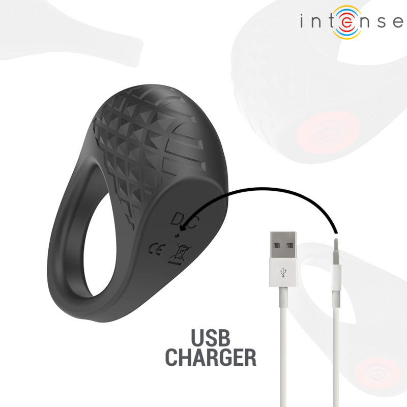 Anneau Vibrant Clover 10 Vibrations Noir - Intense
