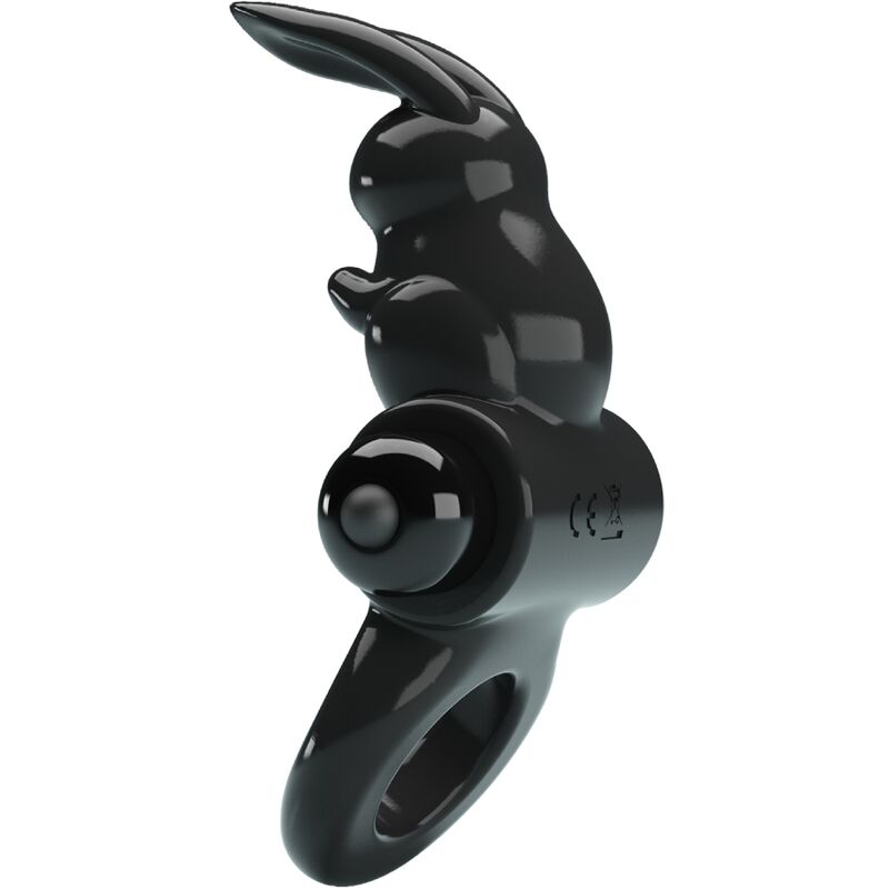 Anneau Vibrant Rabbit Excitant 10 Vibrations Noir - Pretty Love