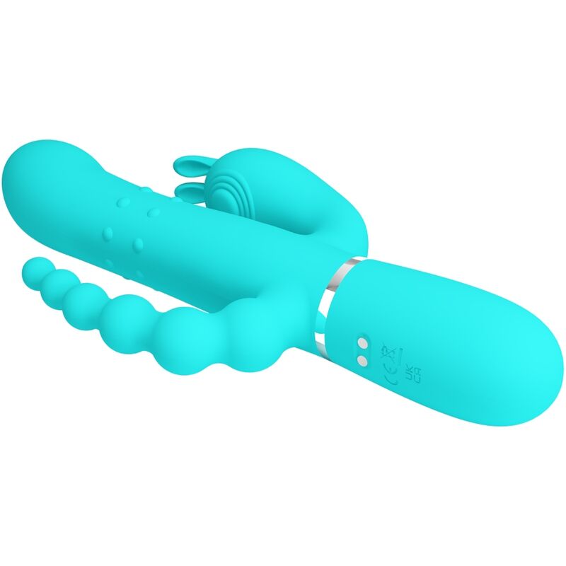 Stimulateur Rabbit Multifonction 4 en 1 Cammy Bleu - Pretty Love