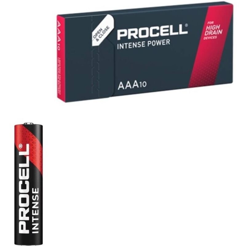 Piles alcalines AAA LR03 1,5V boîte de 10 - Procell Intense Power - PROCELL