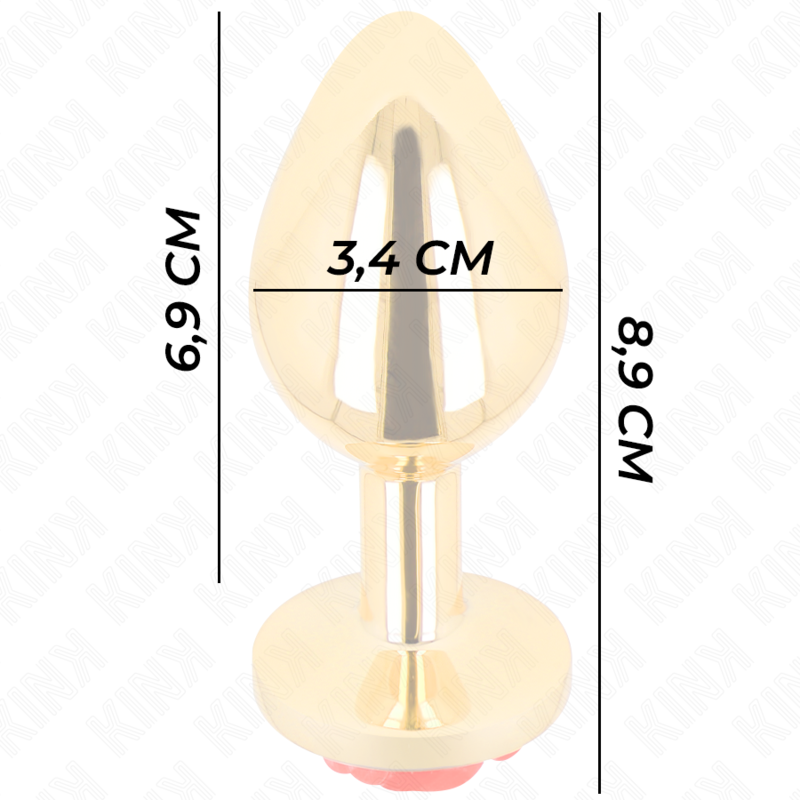 Plug anal métallique rose rouge taille M - Kink - KINK PLEASURE PLUGS