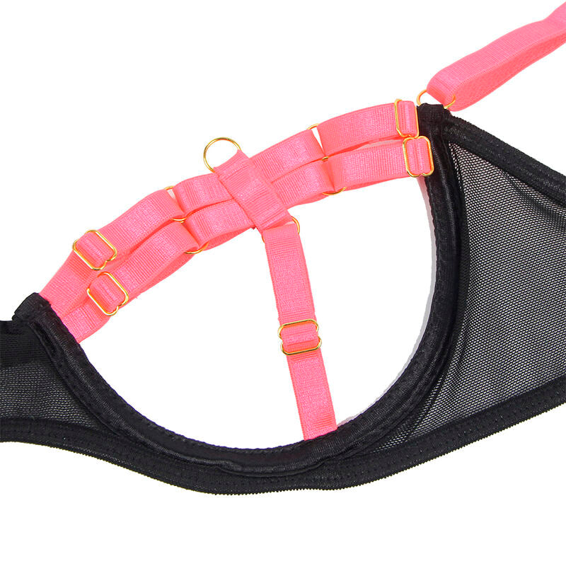 Ensemble lingerie soutien-gorge collier rose fluorescent S/M - Subblime - SUBBLIME SETS