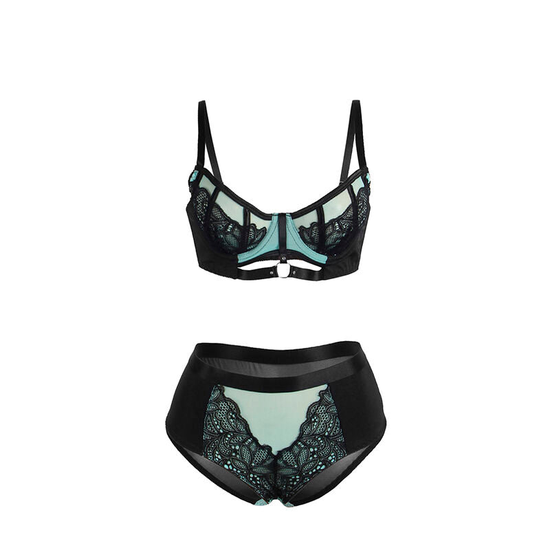 Ensemble lingerie dentelle et résille vert L/XL - Subblime - SUBBLIME SETS