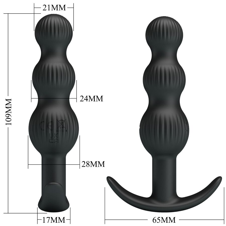 Vibrateur Anal Sidney 10 Vibrations Noir - Pretty Love
