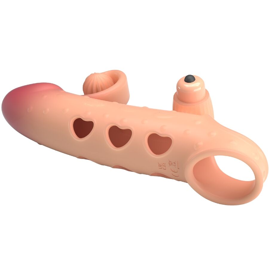 Romance - Gaine de Pénis Vibrant avec Anneau Testiculaire - Beige