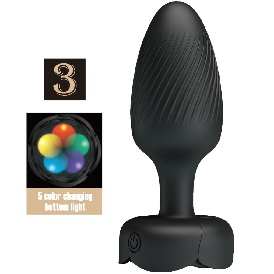 Plug Anal Vibrant LED Osborn Noir 9,8 cm - Pretty Love